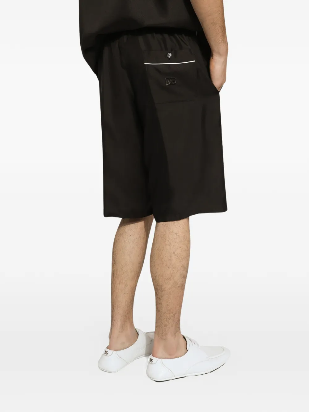 Dolce & Gabbana Zijden joggingshorts met borduurwerk Zwart