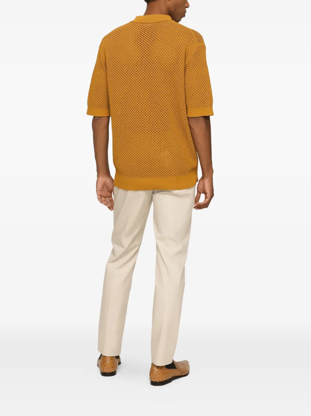 Dolce & Gabbana Stretch-katoenen broek met label Beige