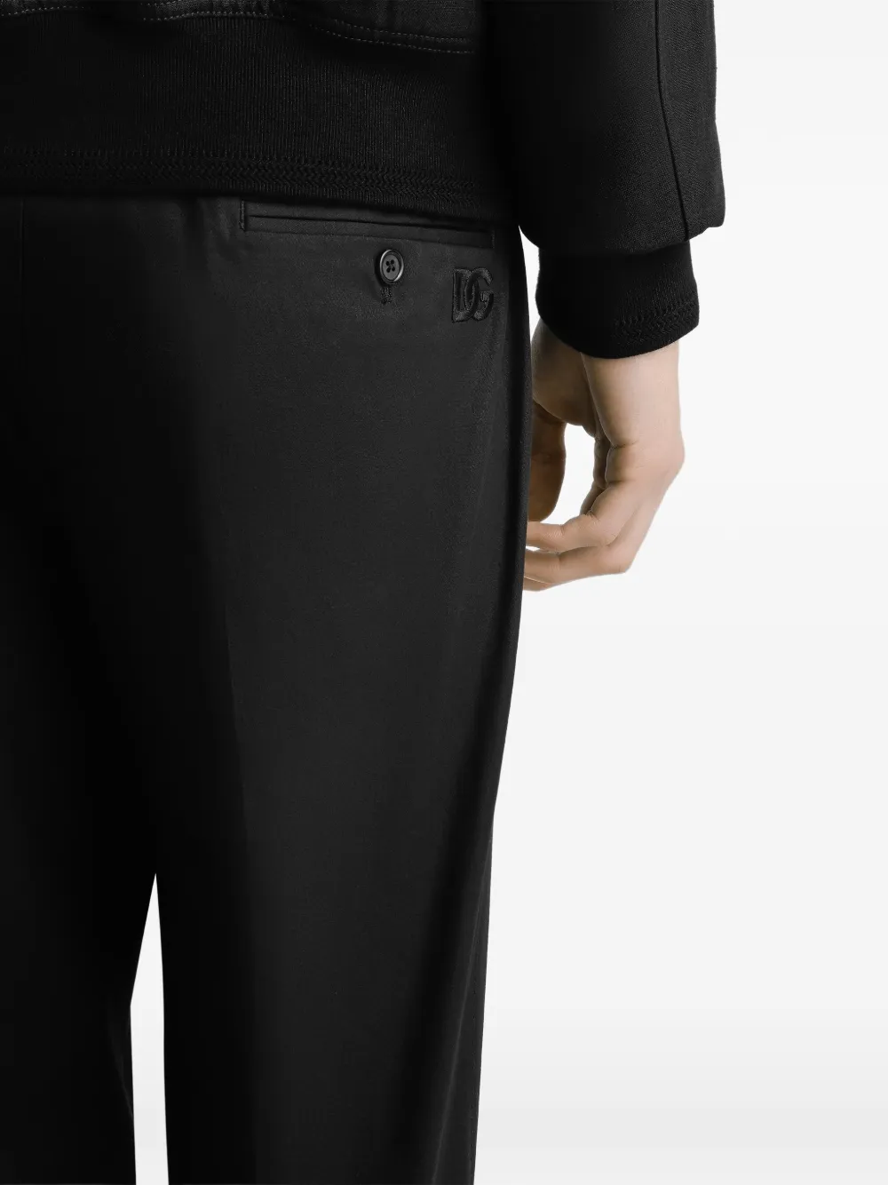 Dolce & Gabbana Katoenen gabardine pantalon Zwart