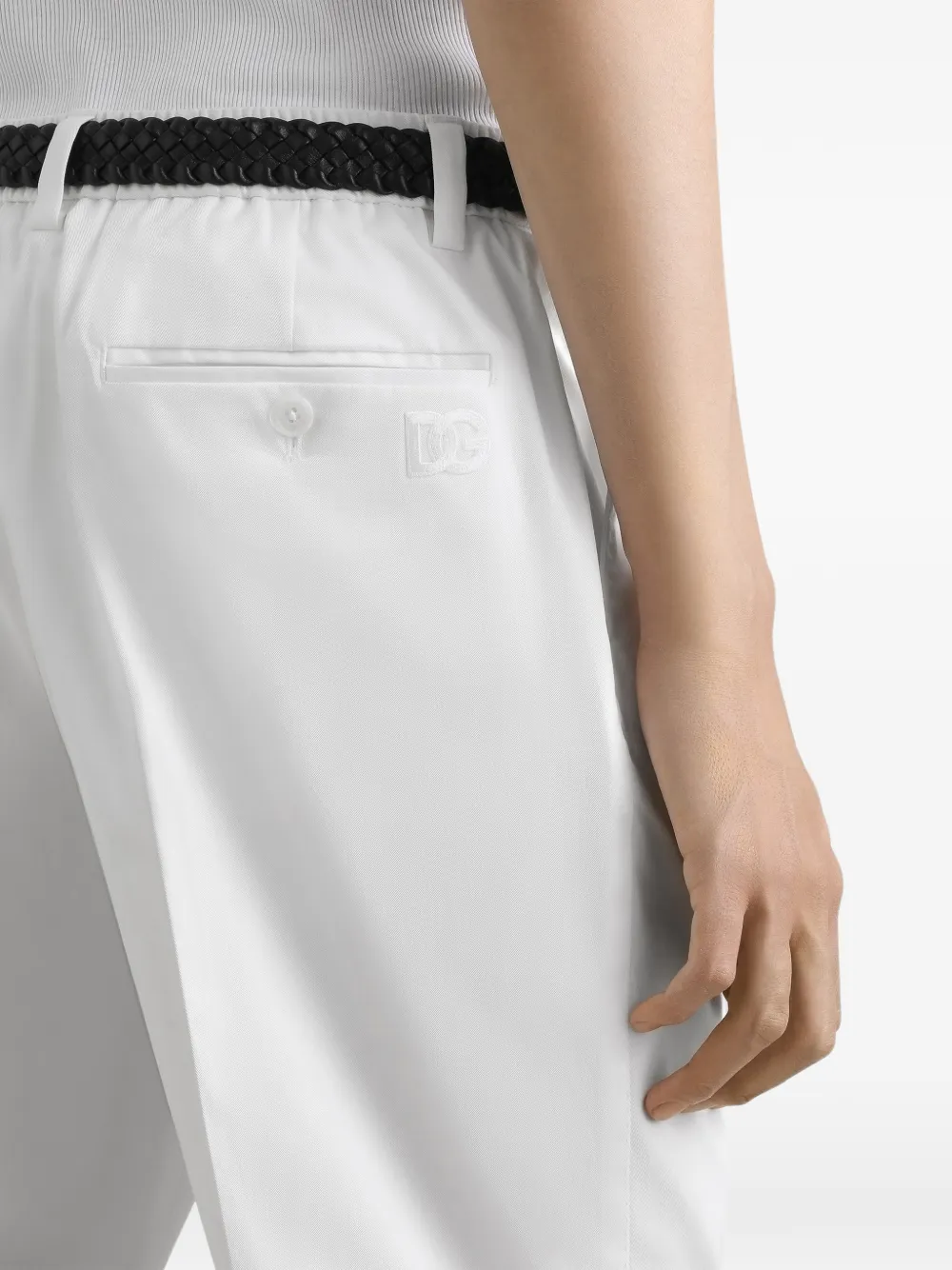 Dolce & Gabbana Katoenen gabardine pantalon Wit