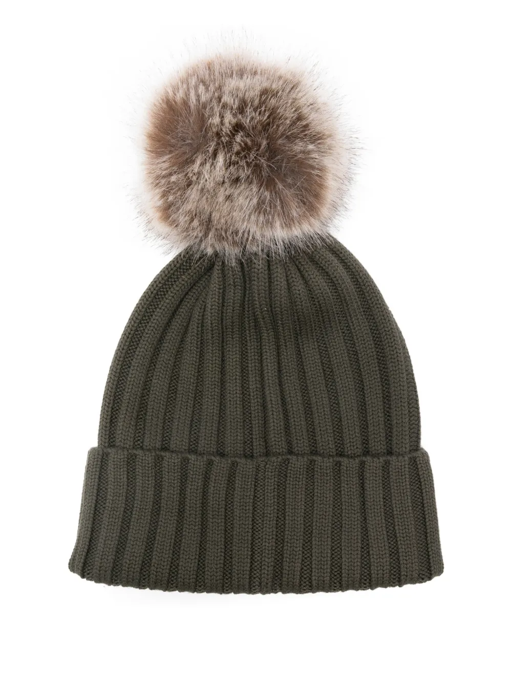 Moncler logo-patch beanie hat - Groen