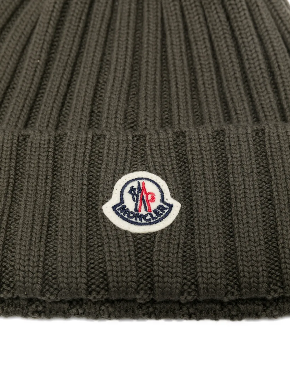 Moncler Muts met logopatch Groen