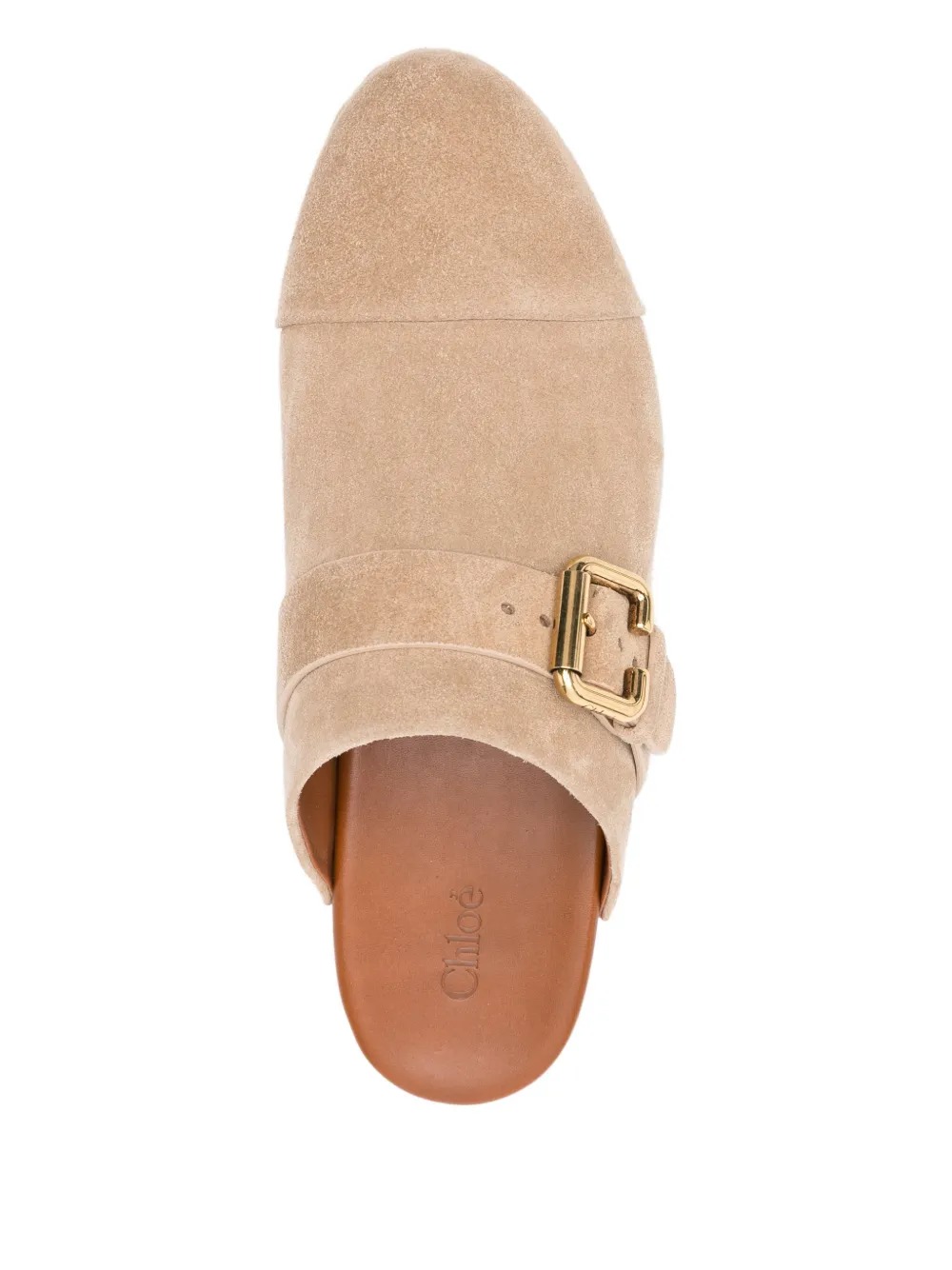 Chloé Jeannette Embellished Suede Clogs In Brown