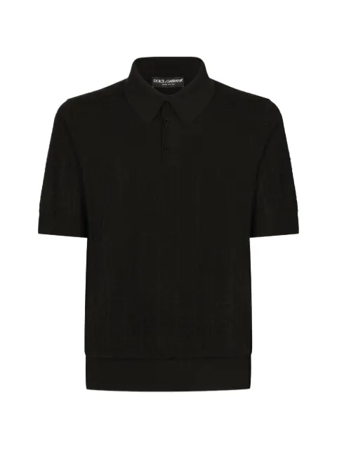 Dolce & Gabbana playera tipo polo de seda en jacquard con logo DG