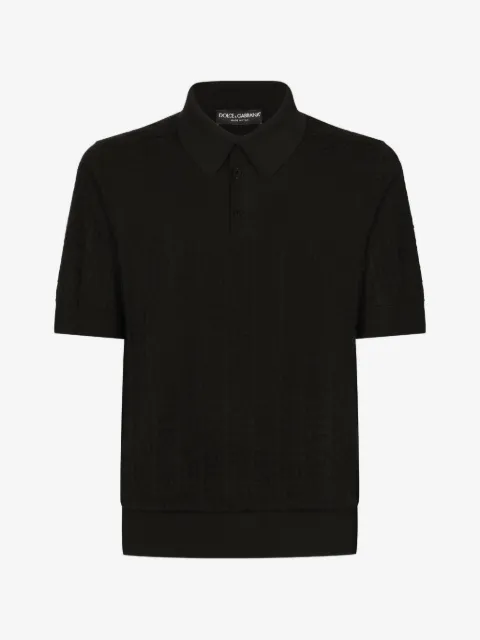 Dolce & Gabbana silk jacquard polo shirt with DG logo
