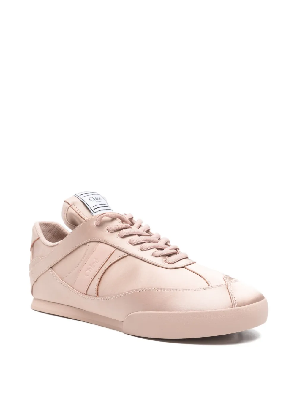 Chloé CHLOE KICK SATIN MID TOP SNEAKERS - Beige