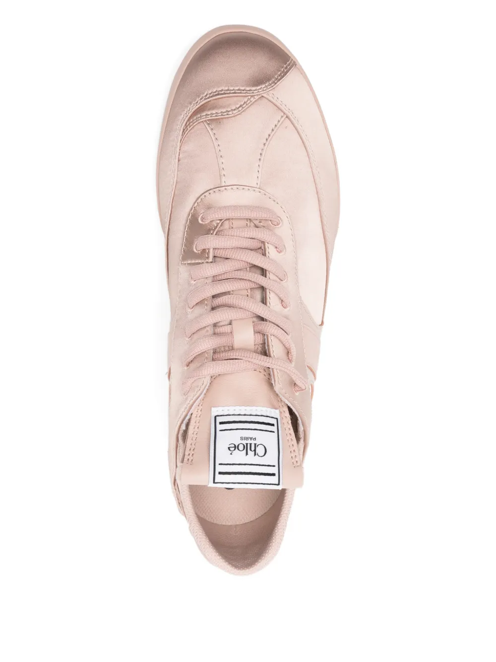 Chloé Kick satijnen mid-top sneakers Beige