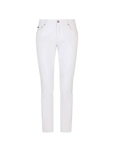Dolce & Gabbana white slim-fit stretch jeans