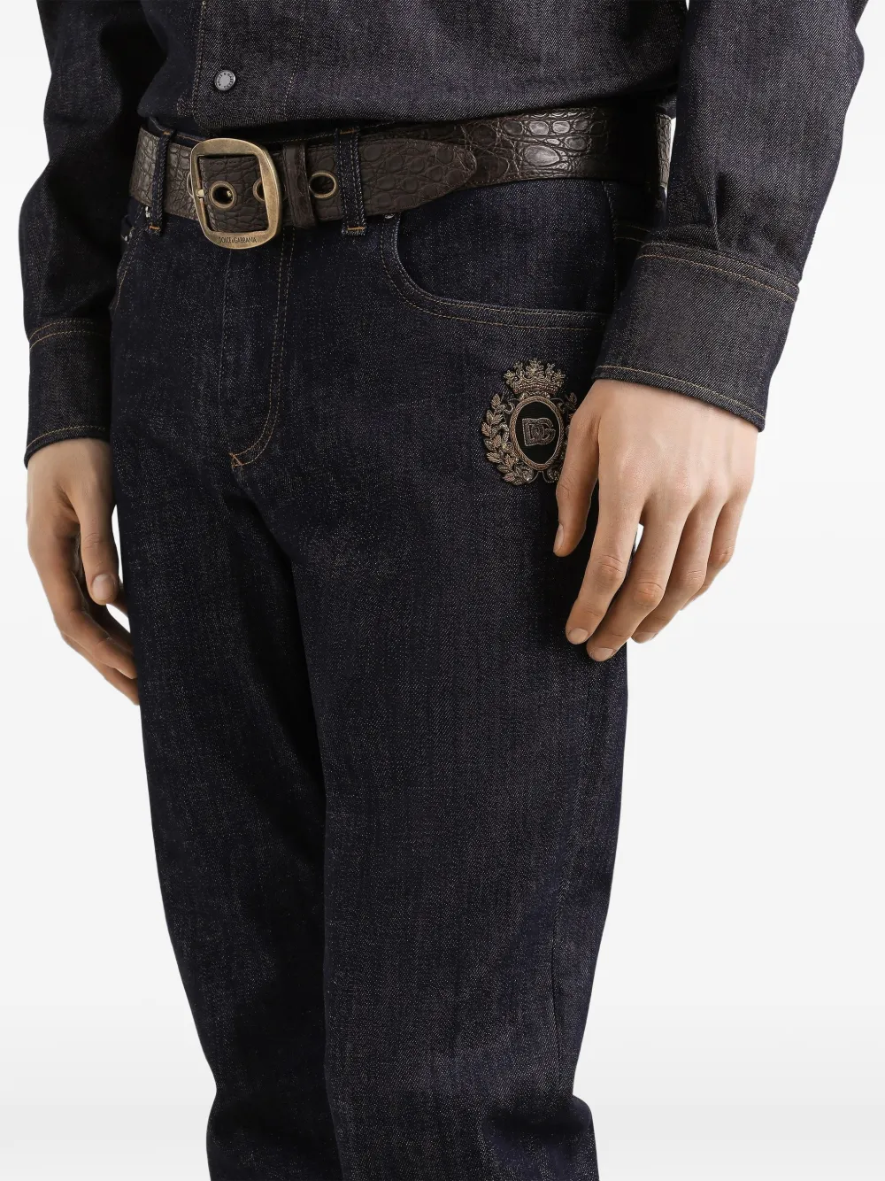 Dolce & Gabbana slim-fit Stretch Cotton Jeans With Patch | Blue