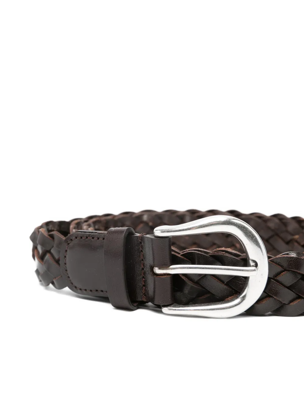  Studio Nicholson Plaited Leather Belt - Brown 