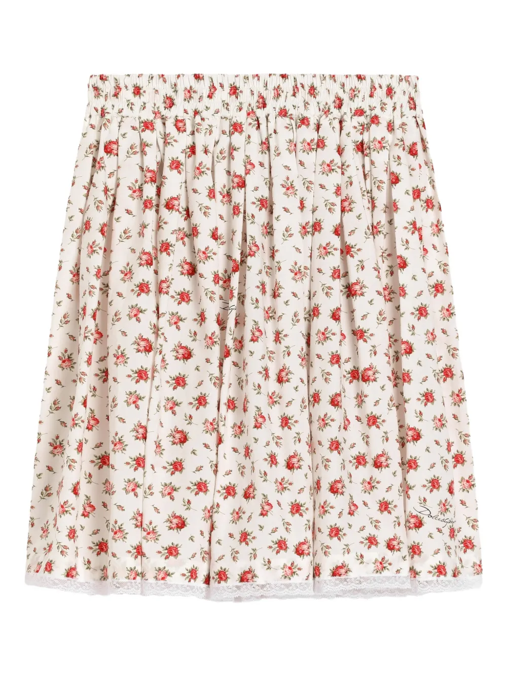 Dolce & Gabbana Kids Flared rok met bloemenprint Beige