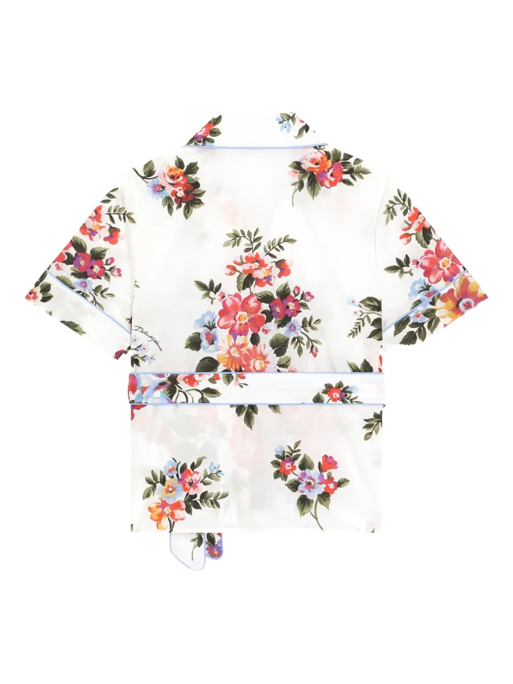 Floral-Print Belted Top
