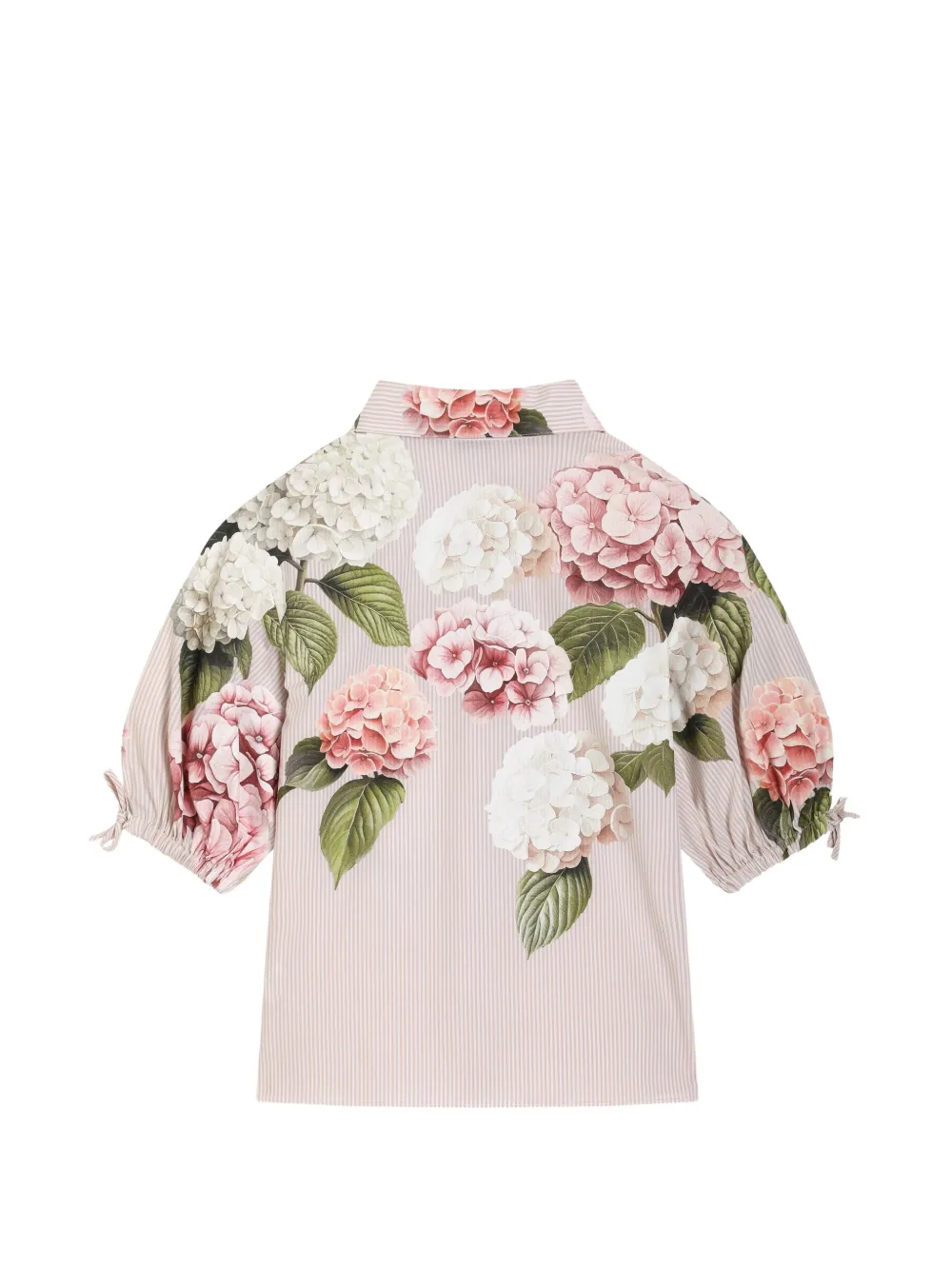 Dolce & Gabbana Kids Gestreept popeline overhemd met print Roze