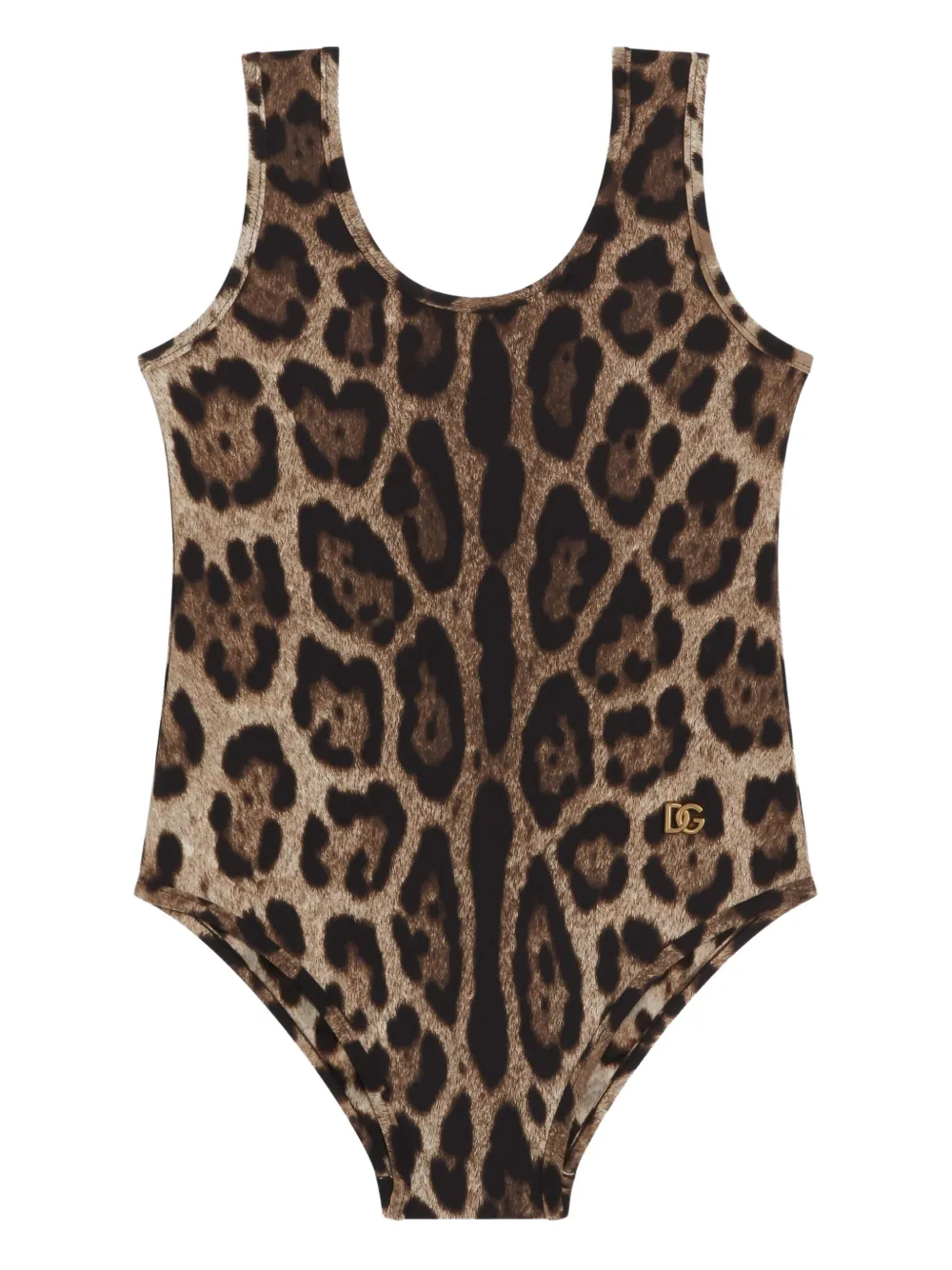 Dolce & Gabbana Kids Costume intero leopardato - Marrone