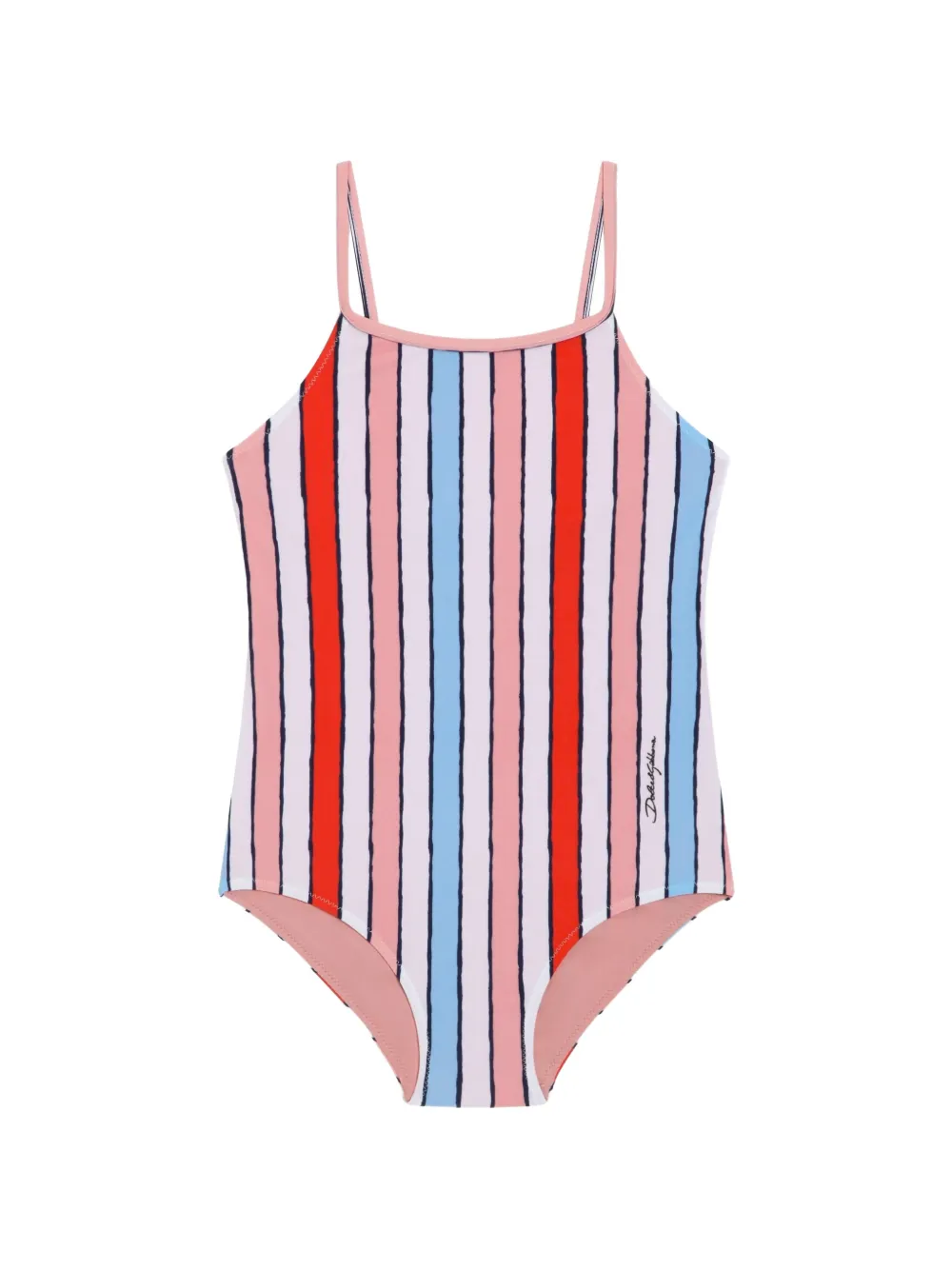 Dolce & Gabbana Kids Gestreifter Badeanzug - Rosa