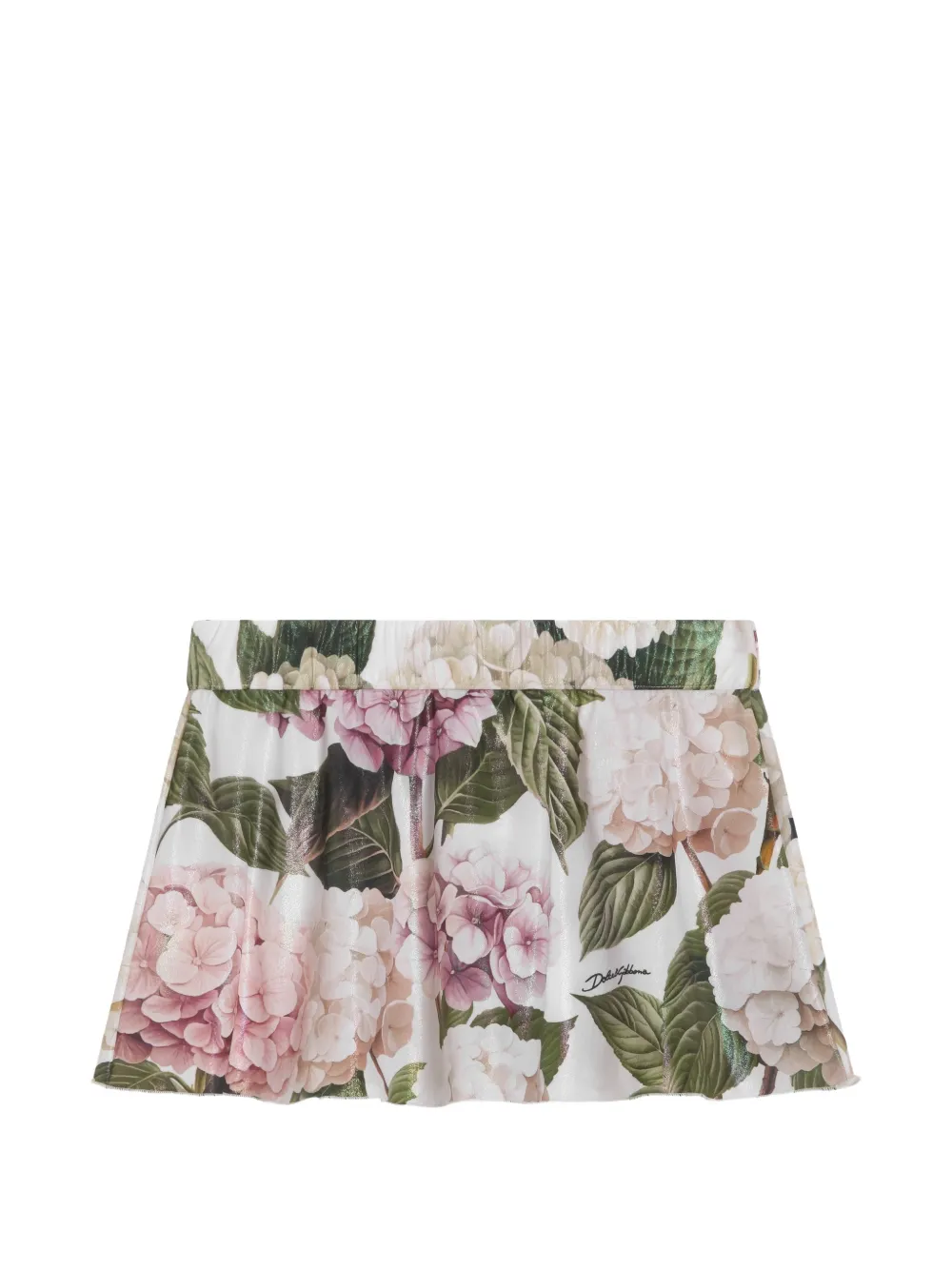  Dolce & Gabbana Kids Hydrangea-print Short Skirt - White 