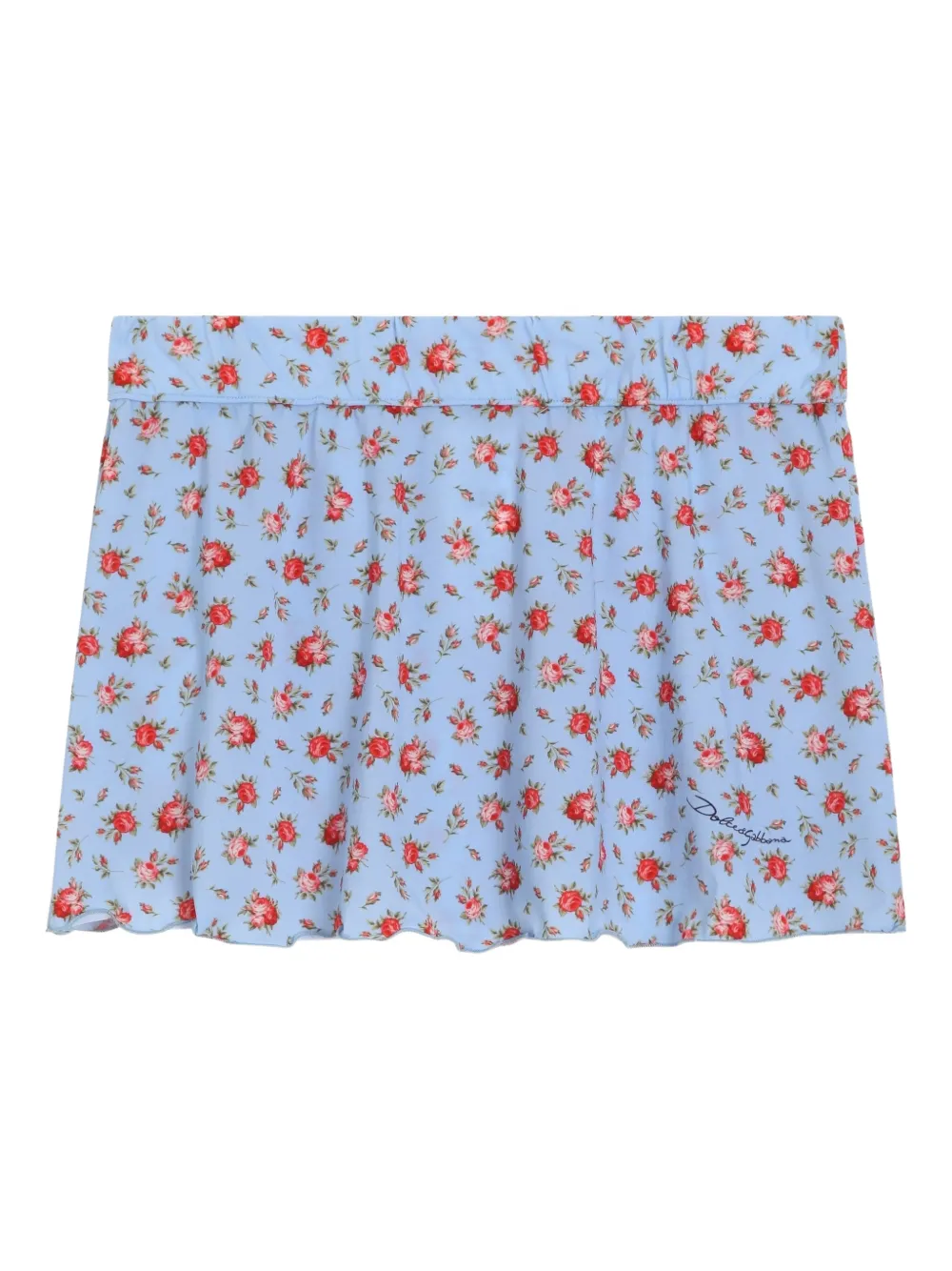 Dolce & Gabbana Kids Minigonna a fiori - Blu