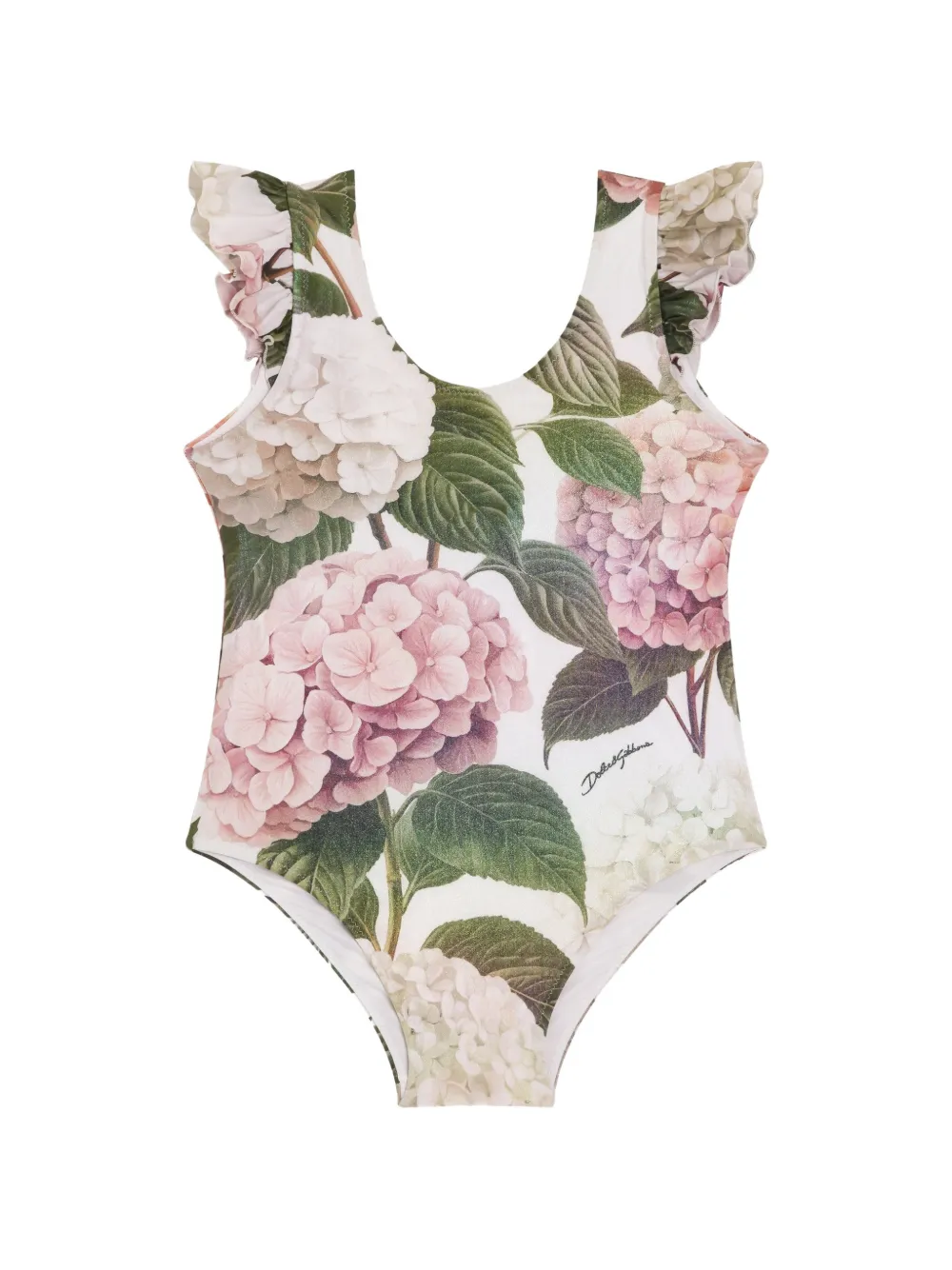 Dolce & Gabbana Kids Costume da bagno con stampa orchidee - Bianco