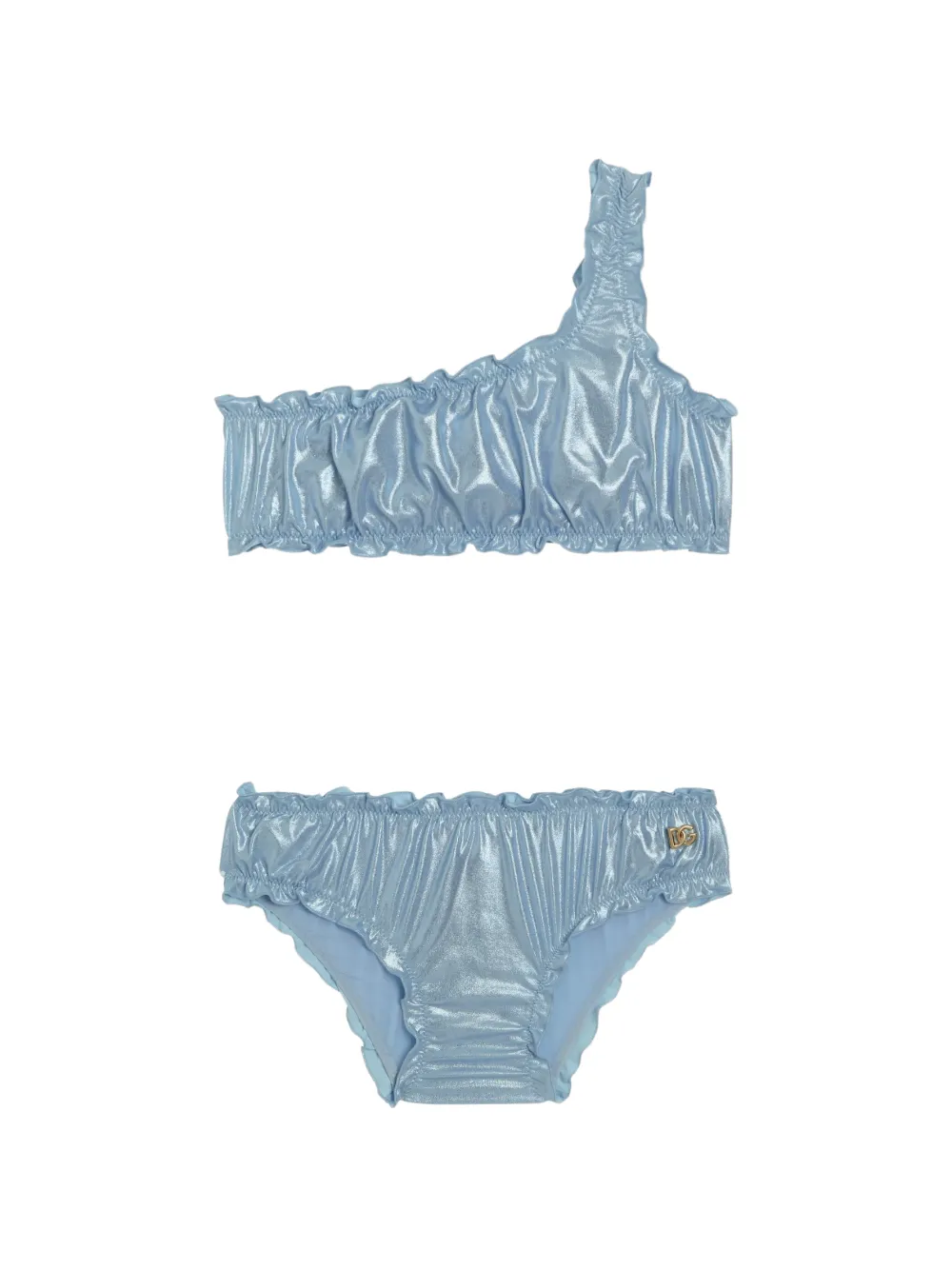 Dolce & Gabbana Kids Costume intero con logo - Blu