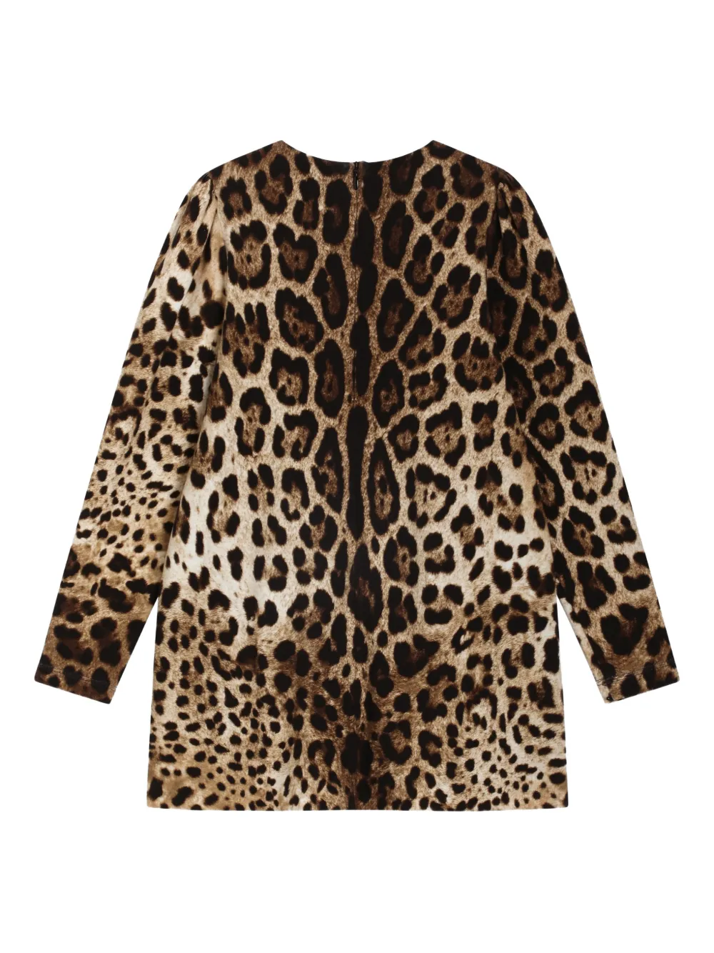 Dolce & Gabbana Kids Jurk met luipaardprint en logoplakkaat Bruin