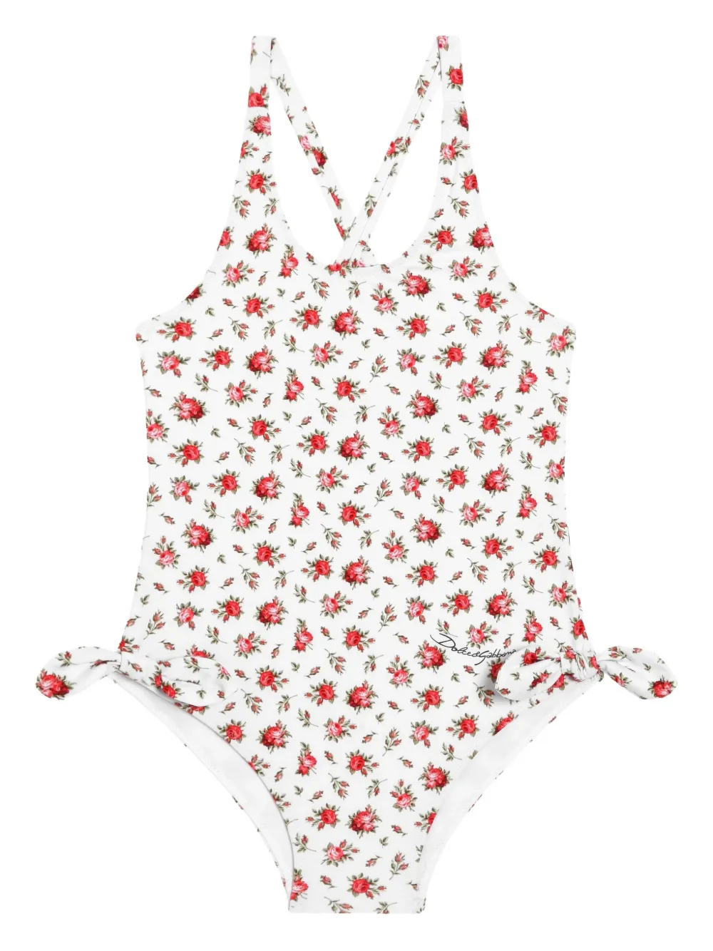 Dolce & Gabbana Kids Costume da bagno a fiori - Bianco