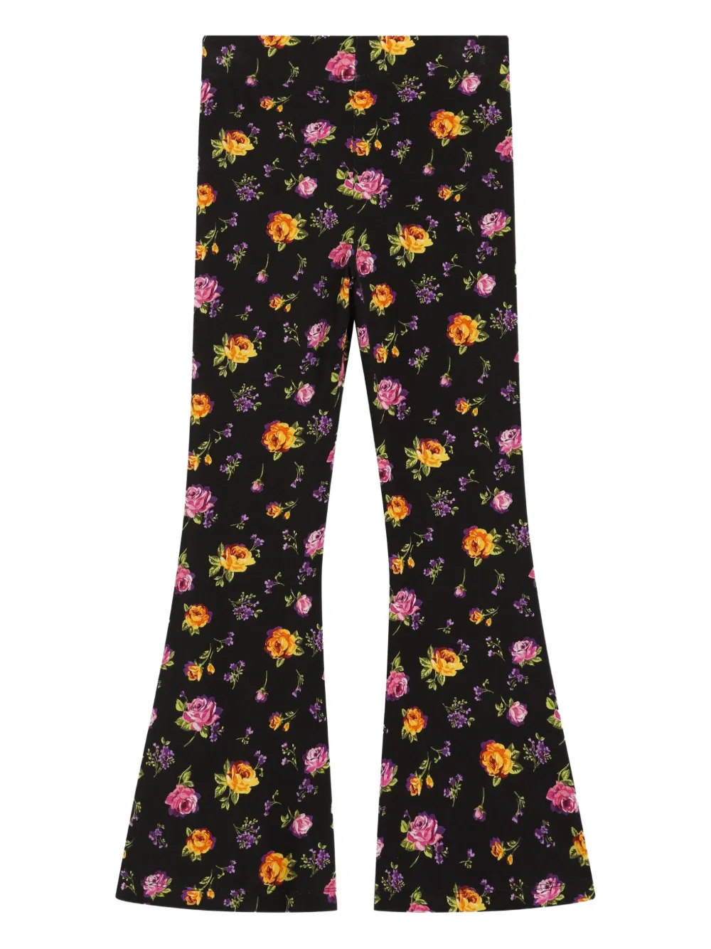 Dolce & Gabbana Kids floral flared trousers - Nero