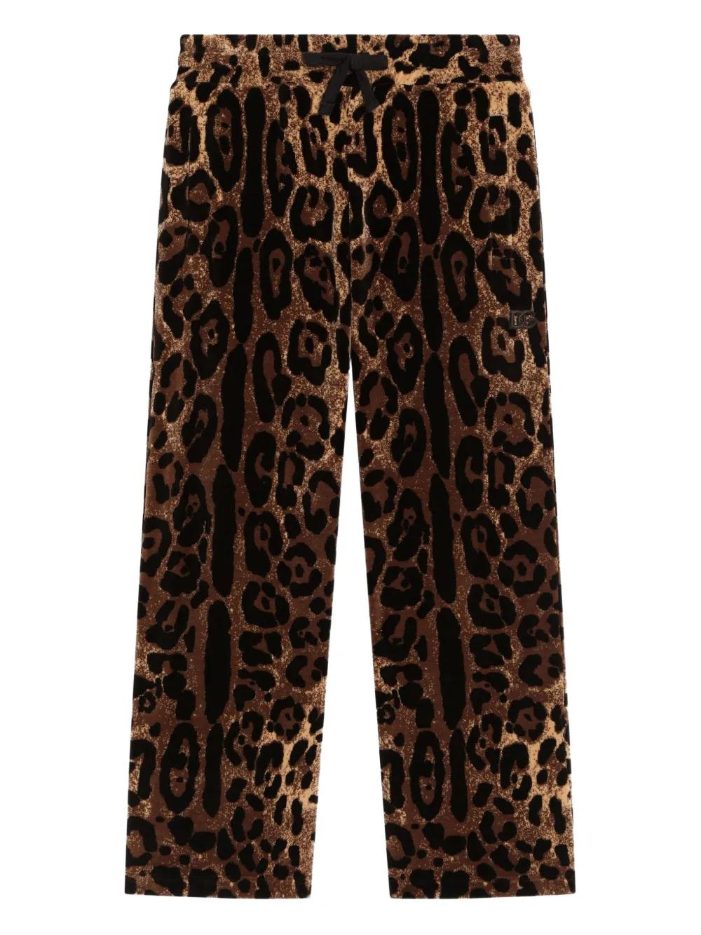 Dolce & Gabbana Kids Pantaloni animalier con coulisse - Marrone