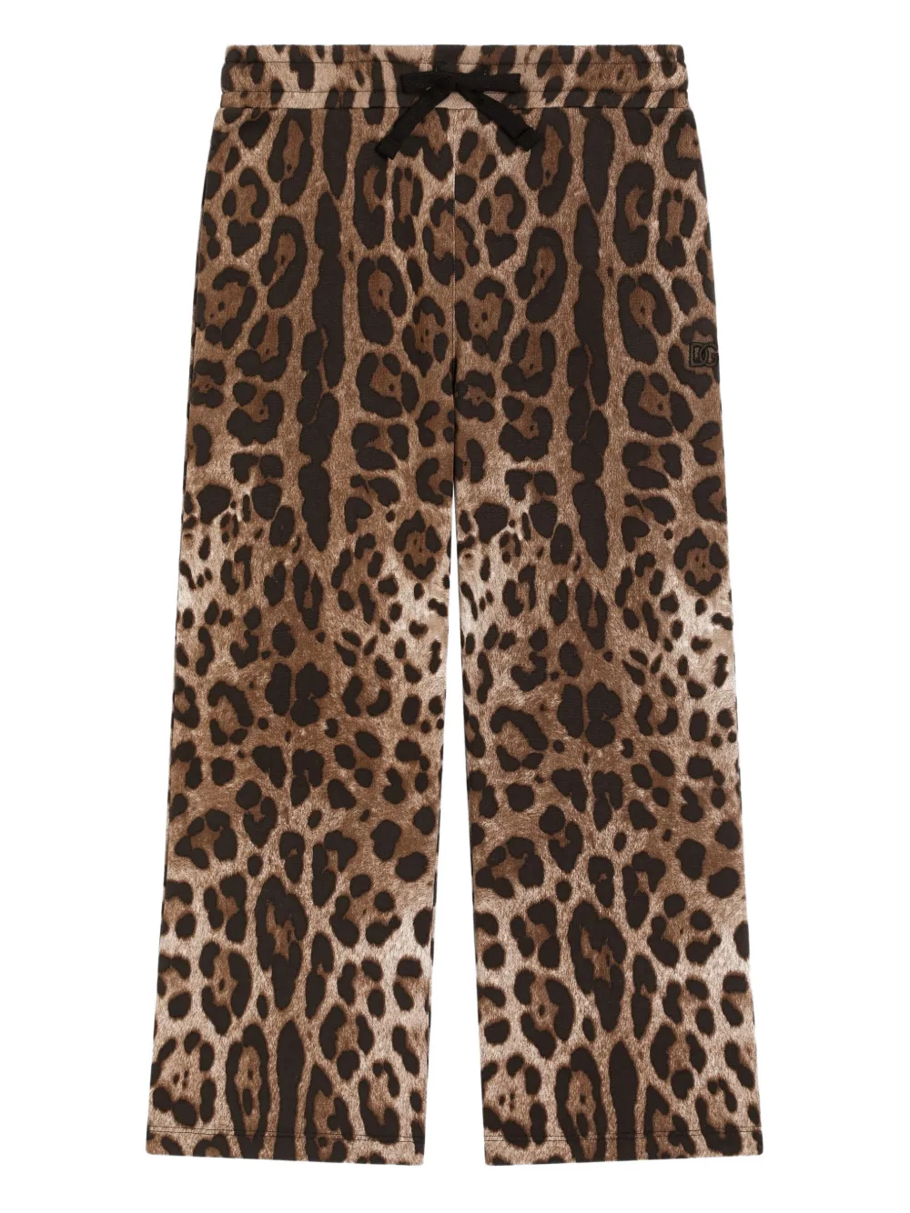 Dolce & Gabbana Kids drawstring leopard-pattern trousers | Brown | Image 1