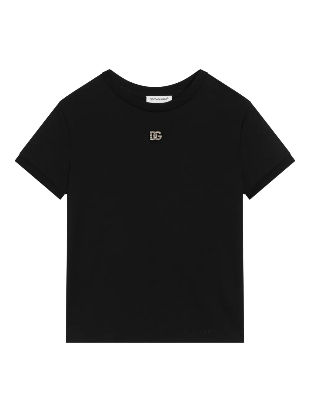 Dolce & Gabbana Kids T-shirt con placca logo - Nero