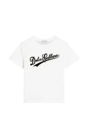 Dolce & Gabbana Kids Logo Rose Print T-shirt | White | FARFETCH IN