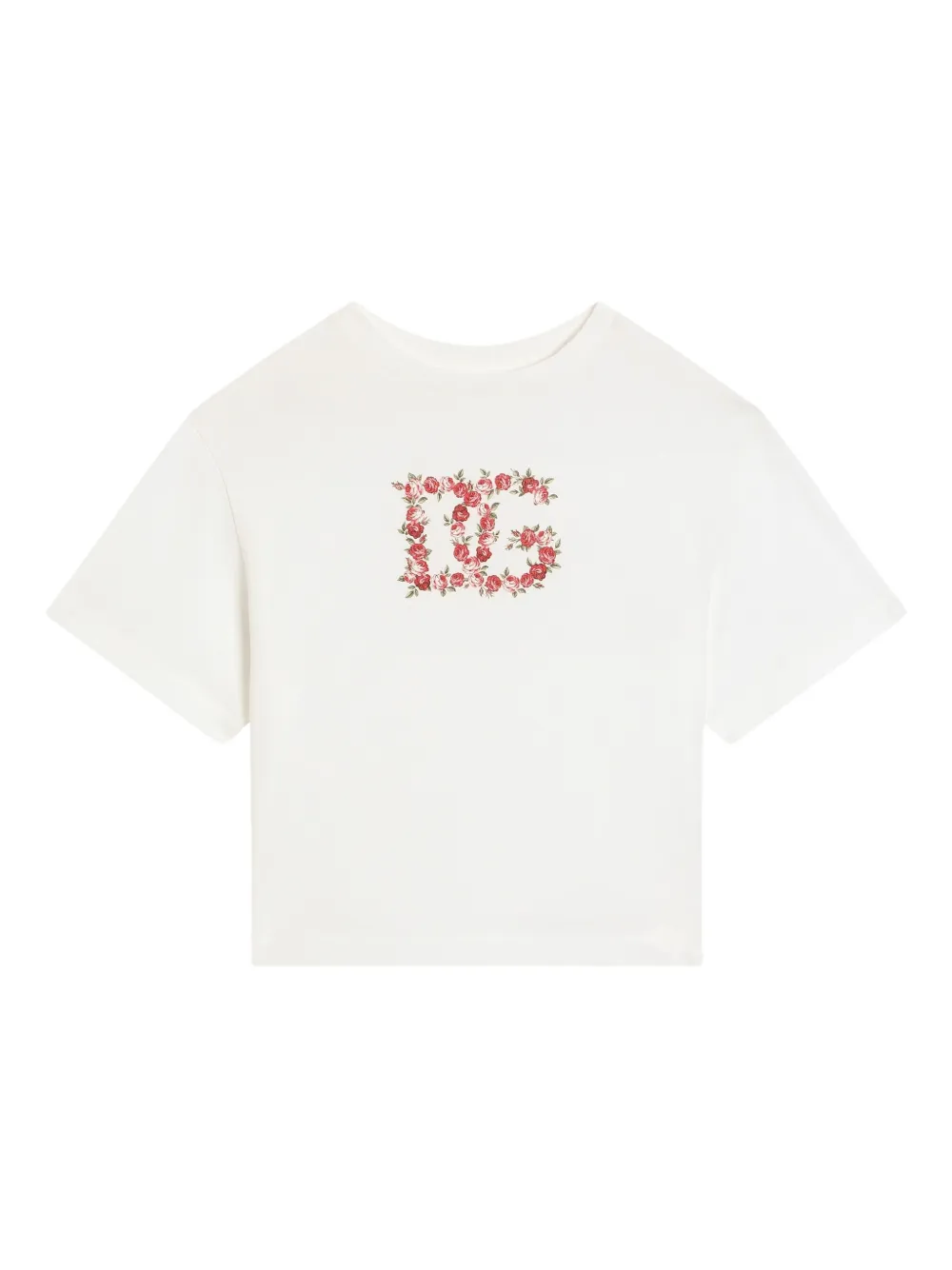 Dolce & Gabbana Kids T-shirt con logo a fiori - Bianco