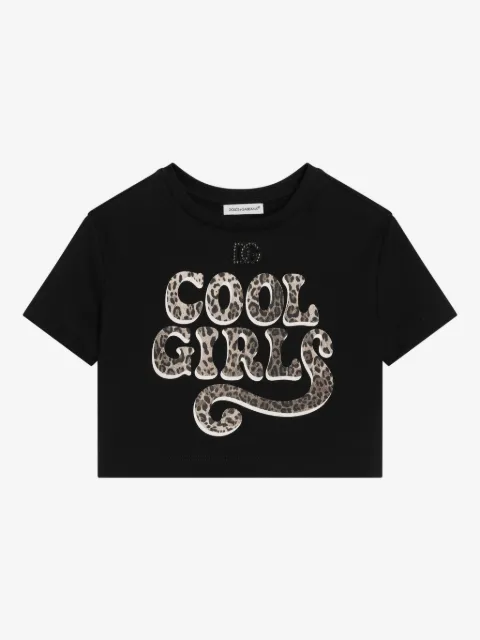 Dolce & Gabbana Kids playera con letras de animal