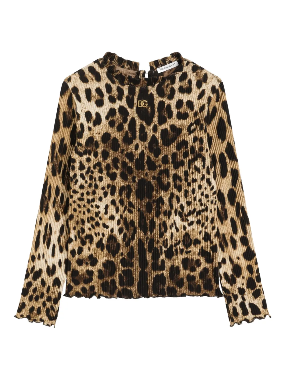 Dolce & Gabbana Kids Top leopardato - Marrone