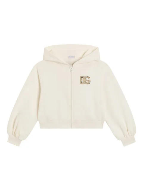 Dolce & Gabbana Kids logo-embroidered zip hoodie
