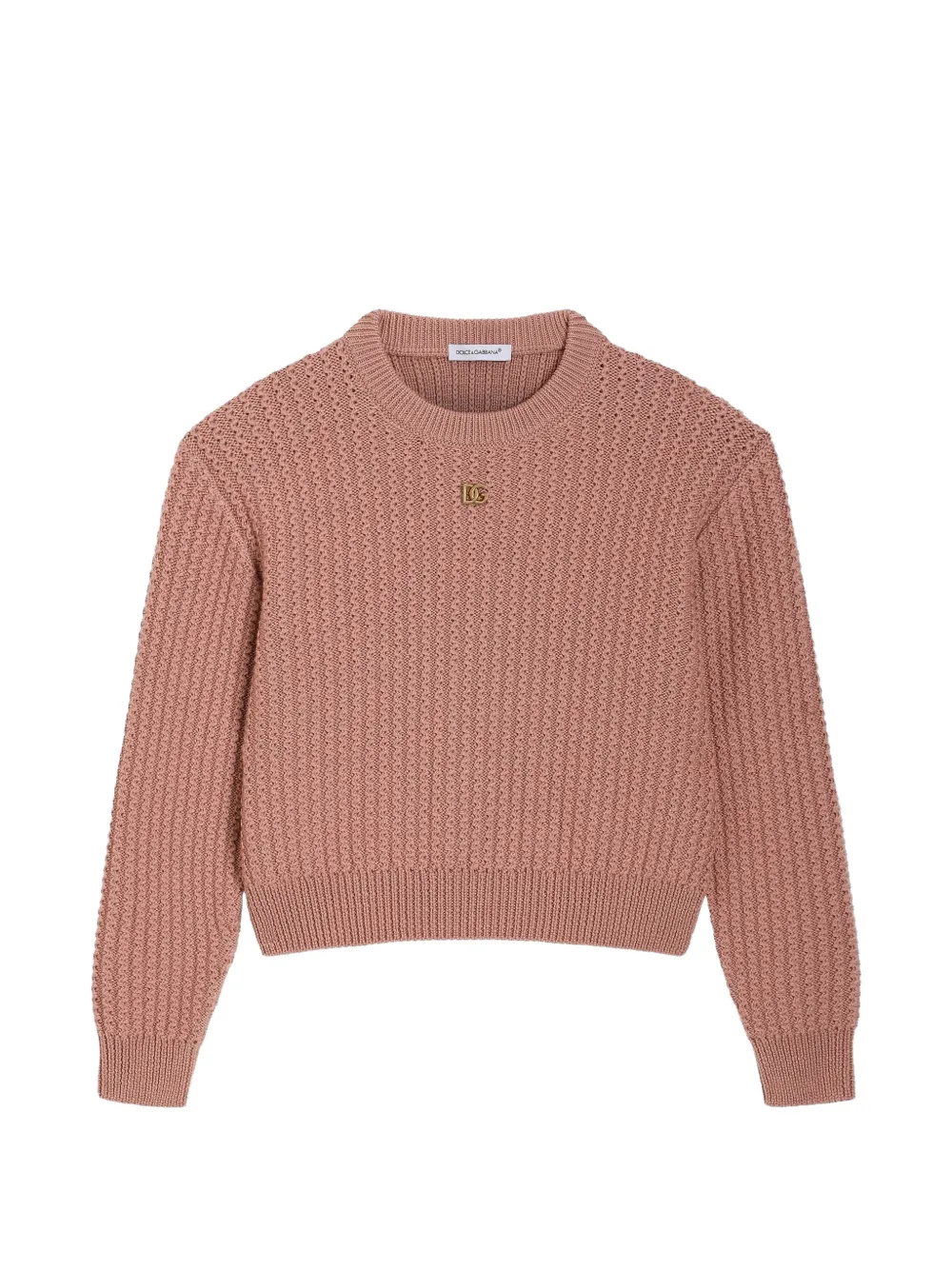 Dolce & Gabbana Kids Maglione con applicazione logo - Rosa