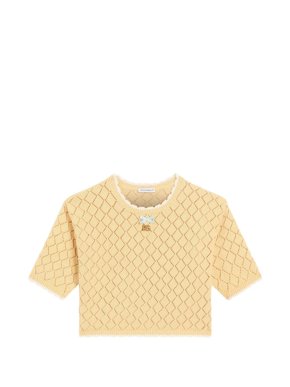 Dolce & Gabbana Kids Maglione a rombi - Giallo