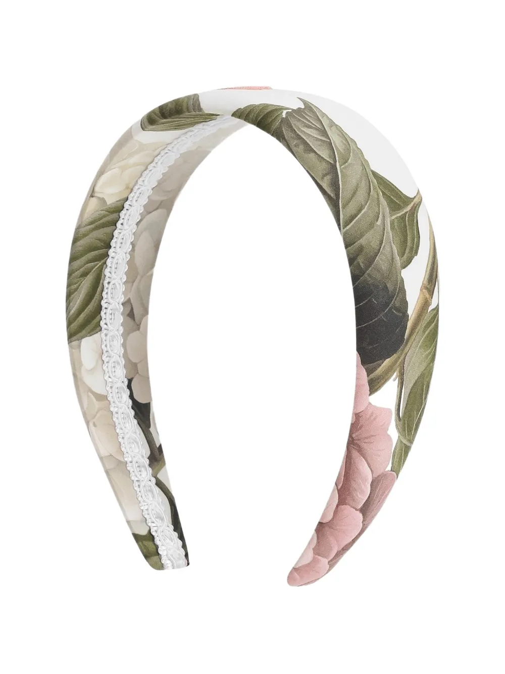  Dolce & Gabbana Kids Hydrangea-print Poplin Headband - White 