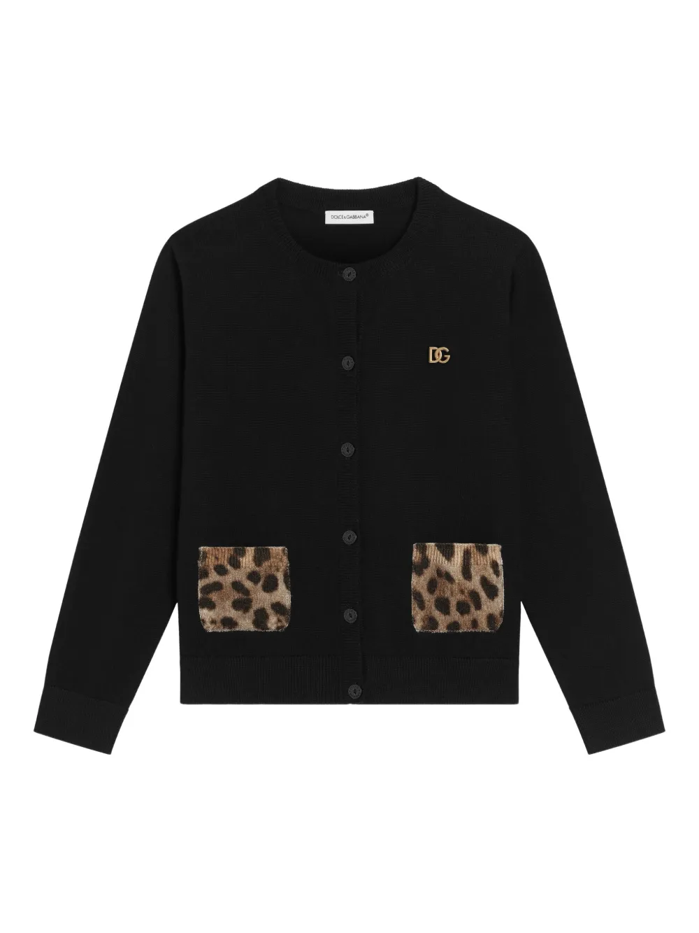 Dolce & Gabbana Kids leopard-print cardigan - Black