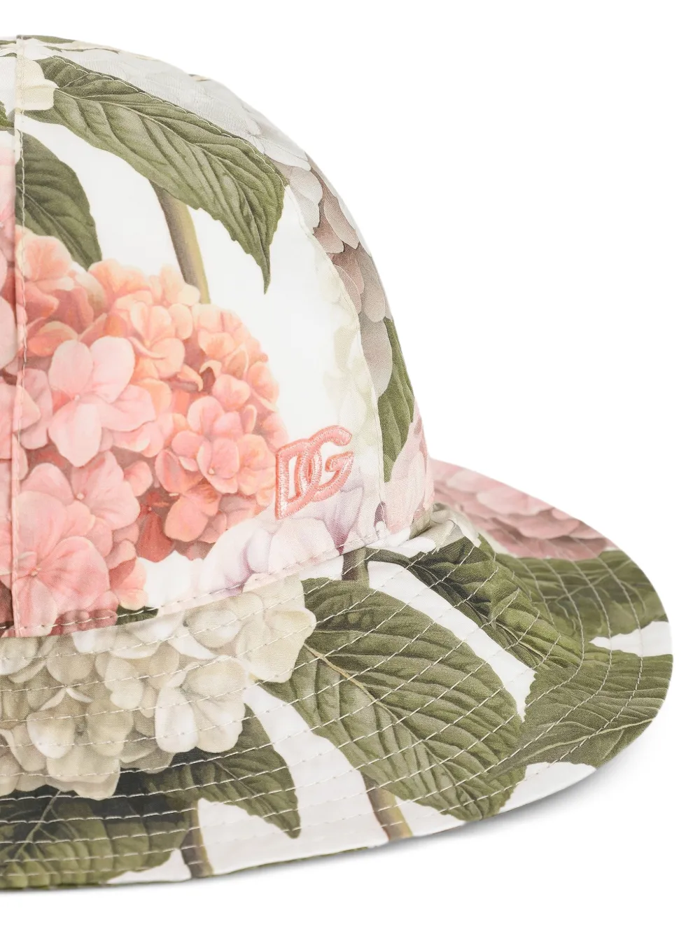  Dolce & Gabbana Kids Hydrangea-print Poplin Hat - White 