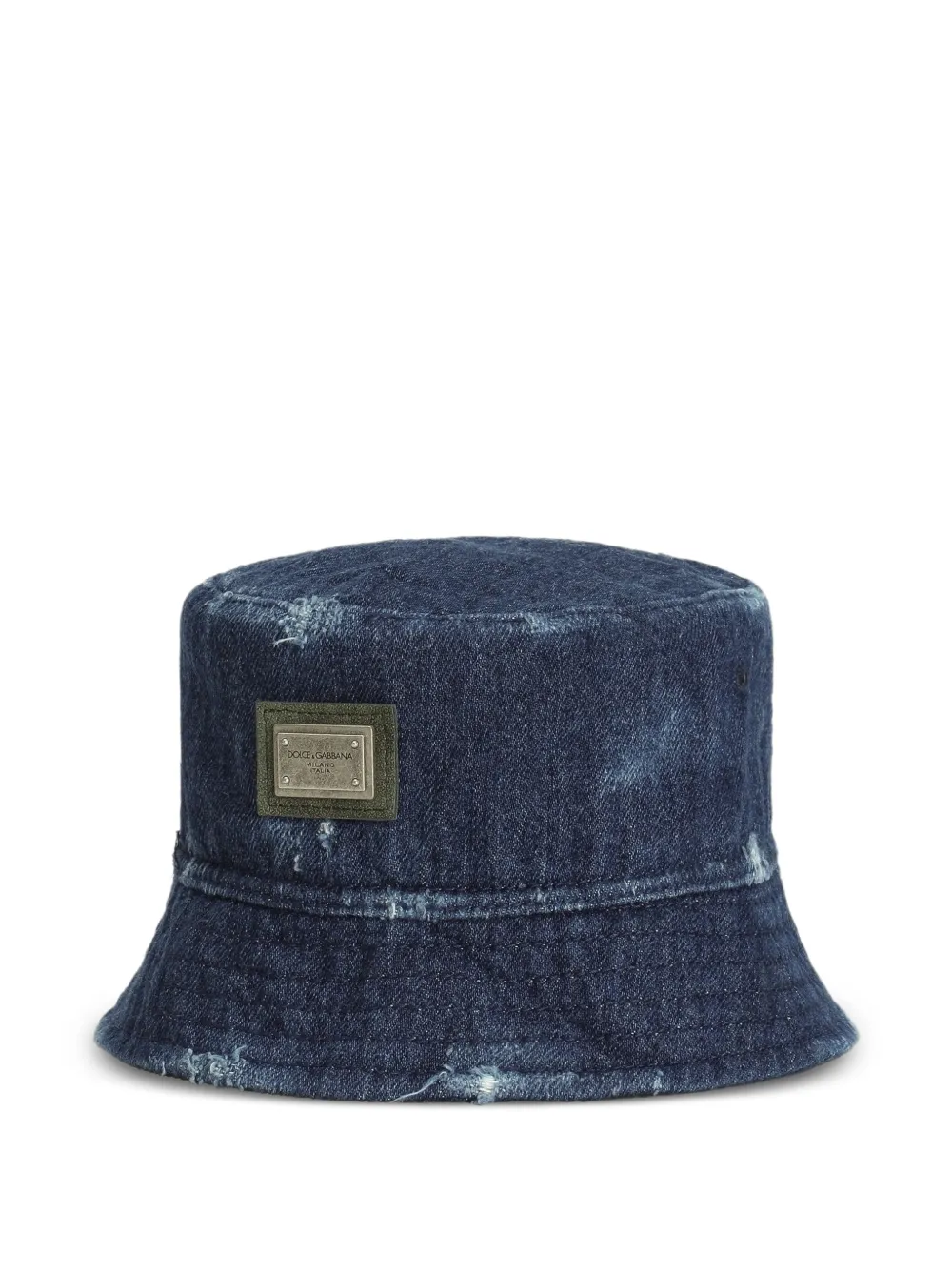 Dolce & Gabbana Kids Fischerhut mit Dolce&Gabbana Logo-Schild - Blau
