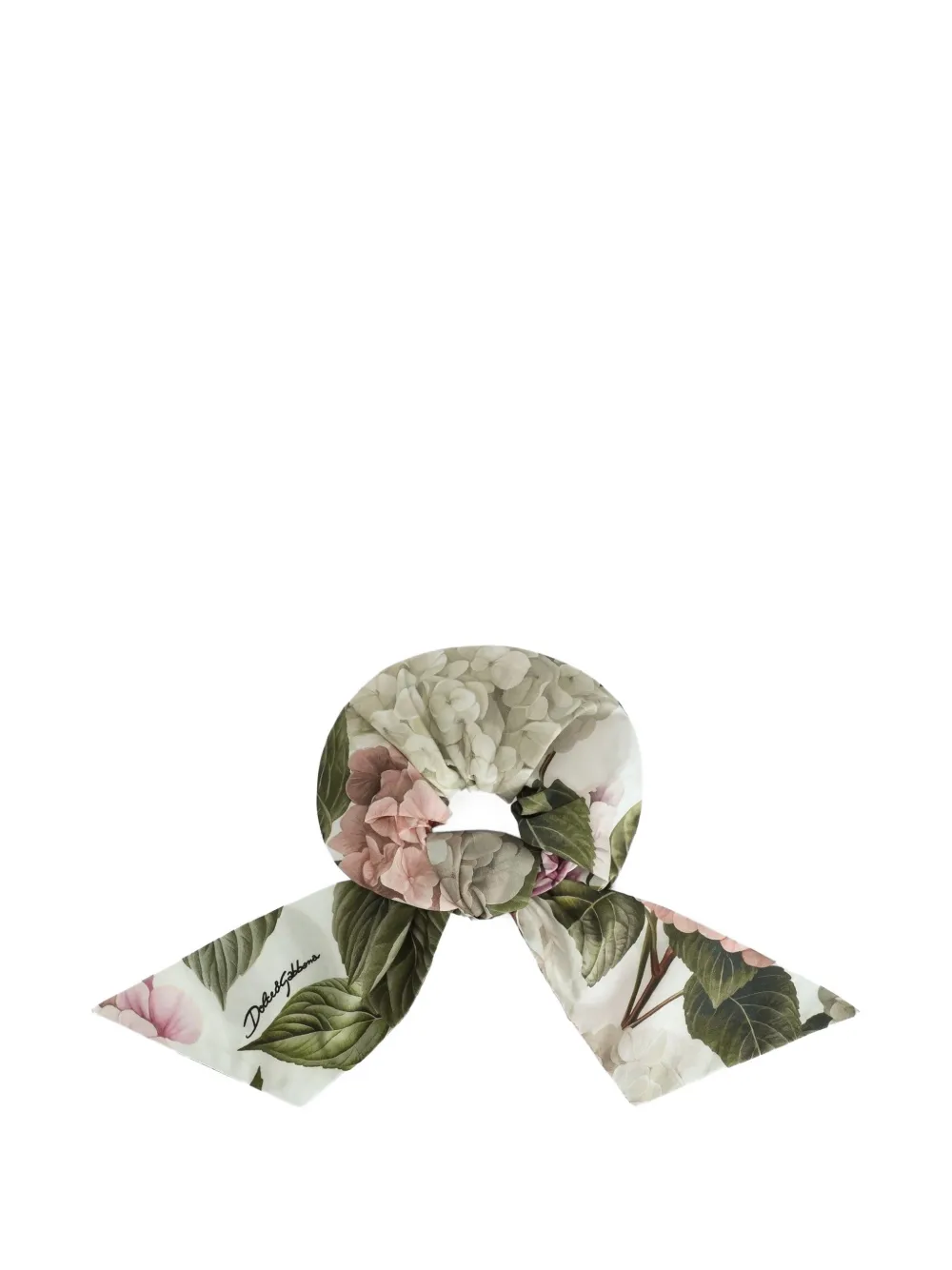 Dolce & Gabbana Kids Popeline scrunchie met bloemenprint Wit