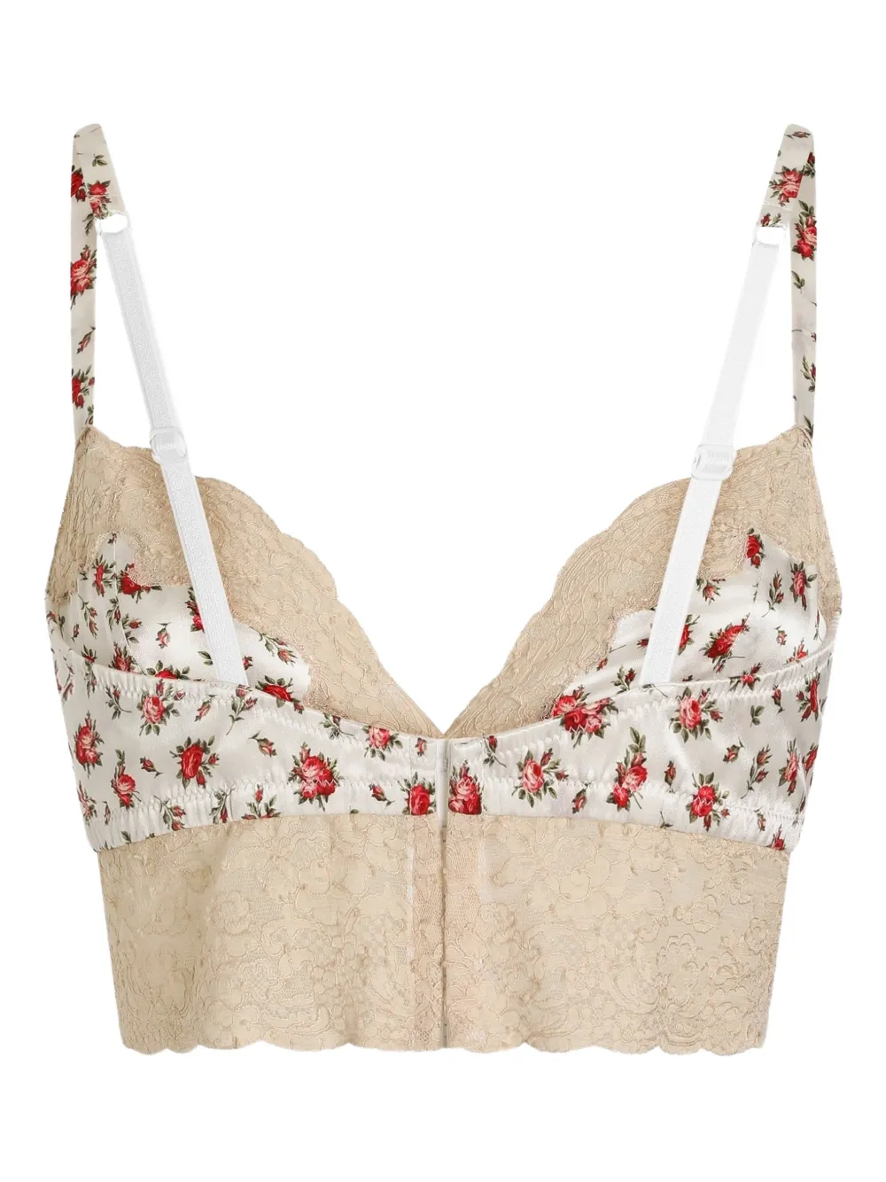  Dolce & Gabbana Floral-print Lace Bra - Neutrals 