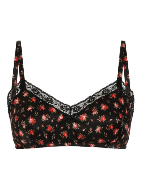 Dolce & Gabbana floral-print lace bra