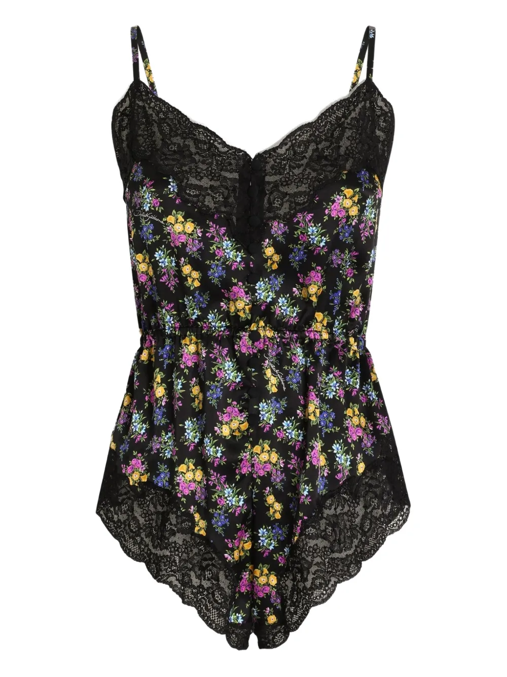 Dolce & Gabbana Body mit Blumenmuster - Schwarz