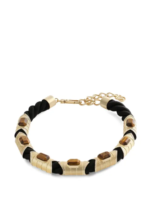 Dolce & Gabbana rope necklace with tiger's eye stone 