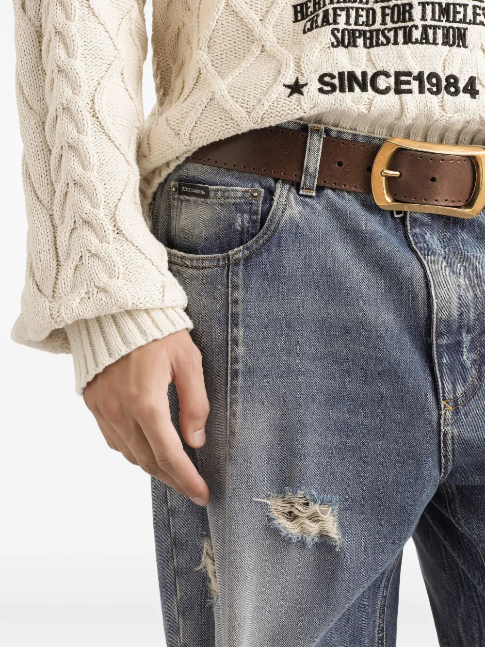 Dolce & Gabbana Gerafelde jeans Blauw