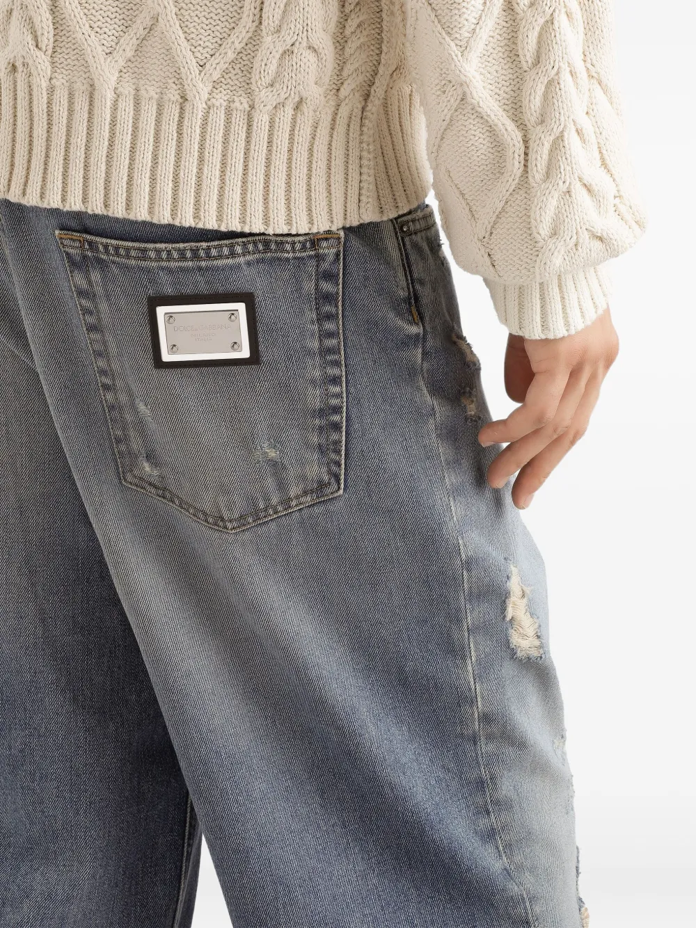 Dolce & Gabbana Distressed Denim Jeans | Blue | FARFETCH PH