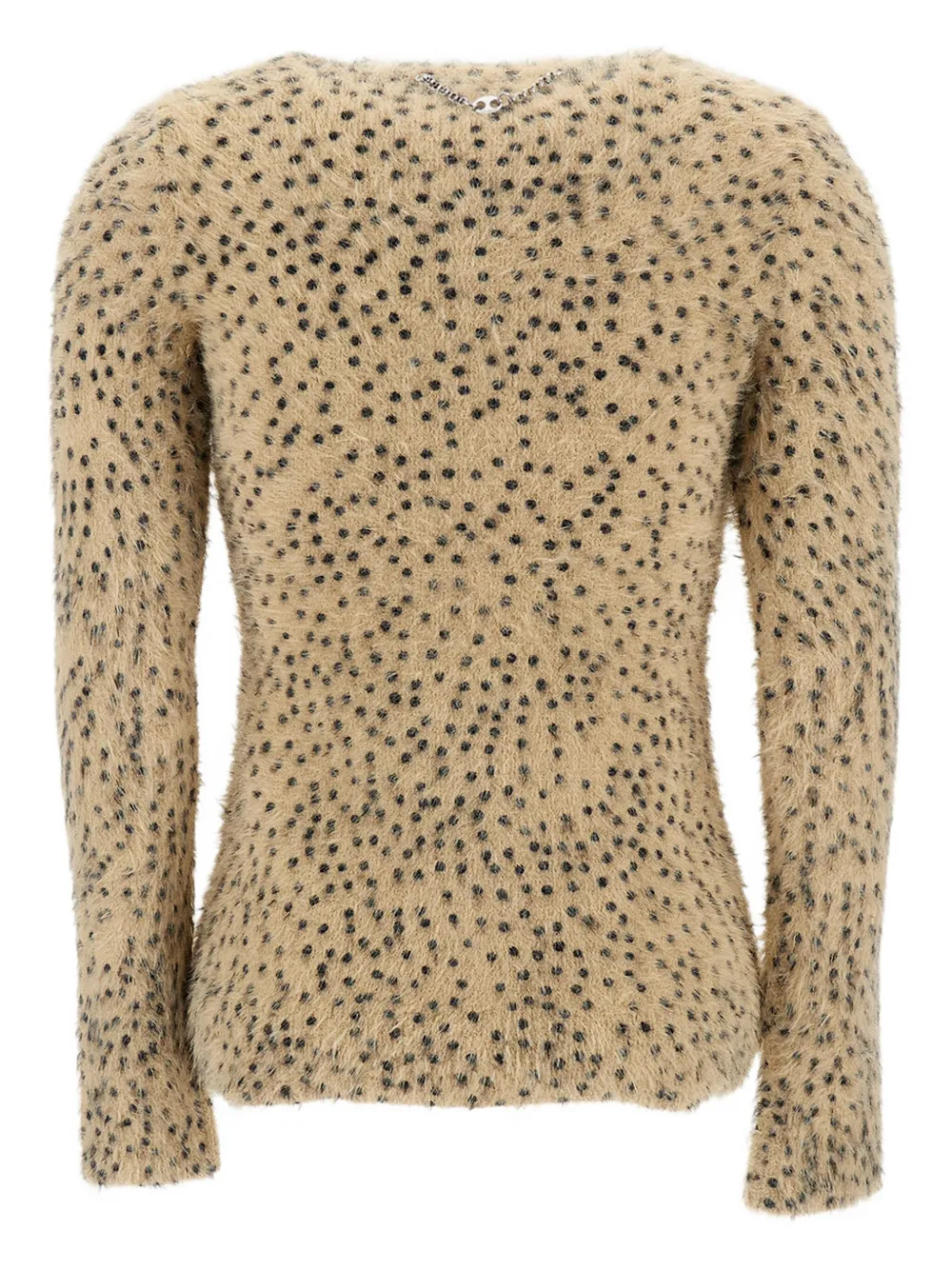 Rabanne Button Dotted Cardigan In Neutral