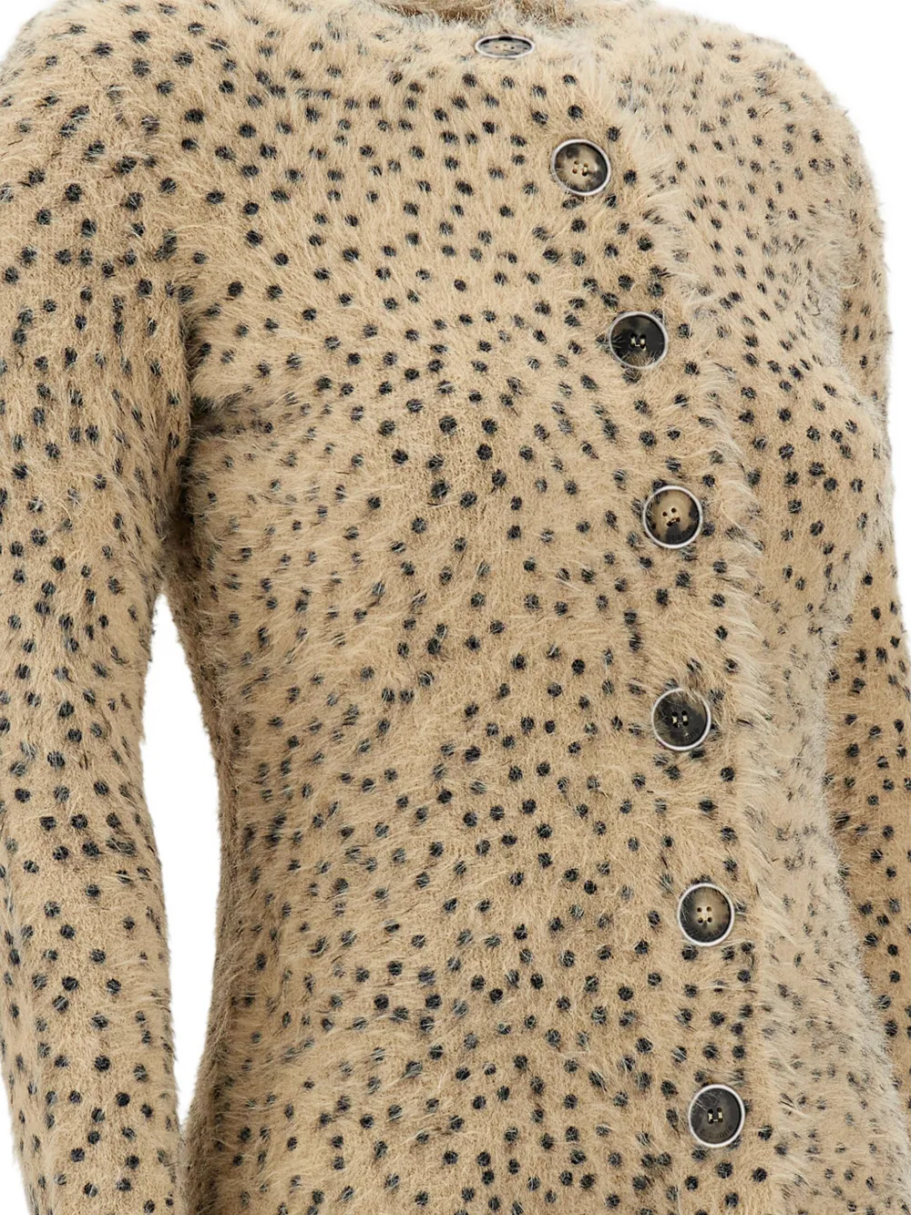 Rabanne Button Dotted Cardigan In Neutral