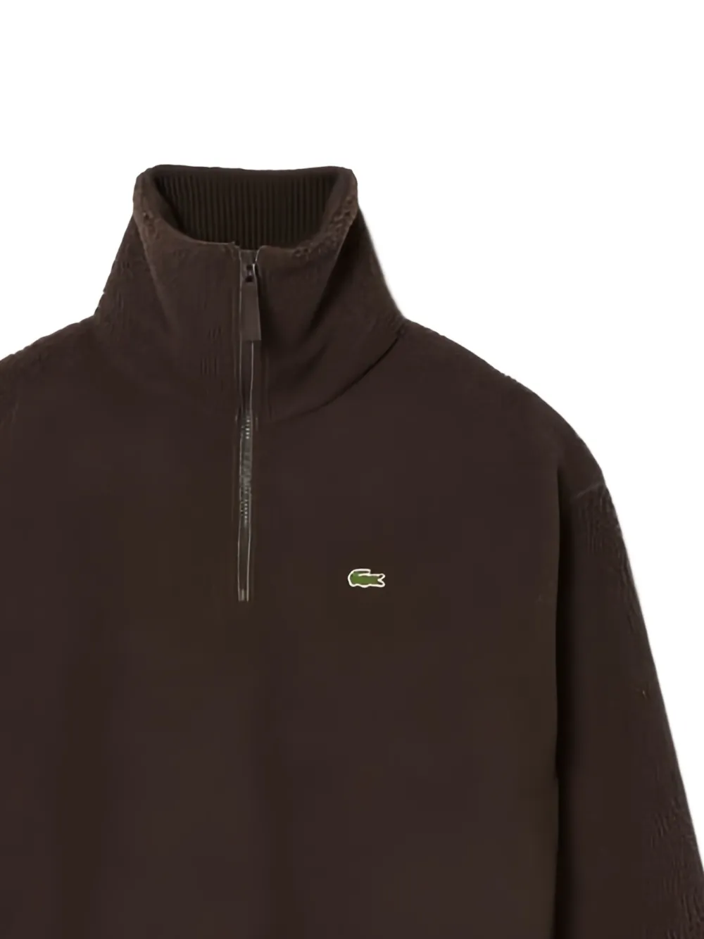 Lacoste ribbed half-zip sweater - Bruin